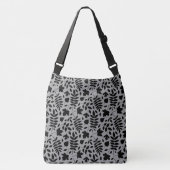 Sac Ajustable Motif Feuille tombé noir sur gris (Devant)