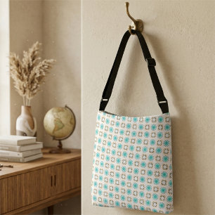 Sac Ajustable Motif floral géométrique orange sarcelle vibrant