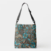 Sac Ajustable Motif Floral Paisley - turquoise et doré (Dos)