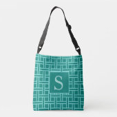 Sac Ajustable Motif géométrique populaire Monogramme Turquoise (Dos)