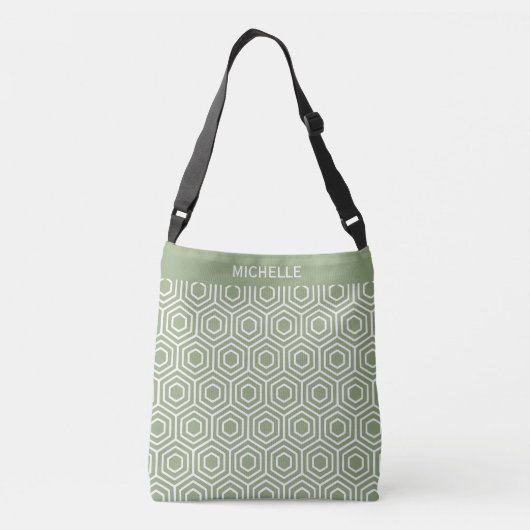 Sac Ajustable Motif géométrique Sage Green Hexagon Honeycomb (Dos)