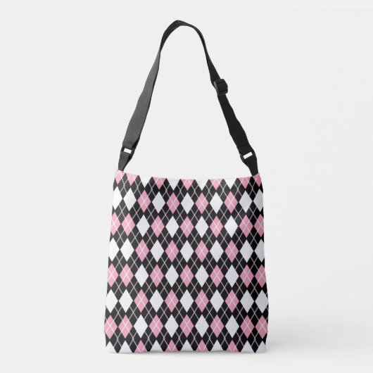 Sac Ajustable Motif Jacquard noir et rose sans couture (Dos)