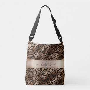 Sac Ajustable Motif léopard Bronze Noir Monogramme