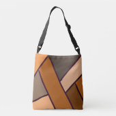 Sac Ajustable Motif marron en patchwork de cuir synthétique (Dos)