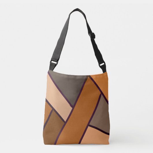 Sac Ajustable Motif marron en patchwork de cuir synthétique (Devant)