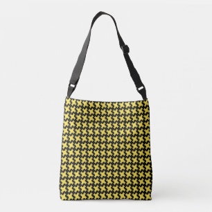 Sac Ajustable Motif noir Houndstooth sur Jaune