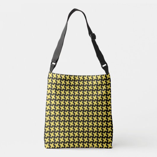 Sac Ajustable Motif noir Houndstooth sur Jaune (Dos)