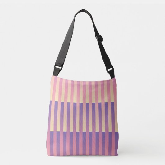 Sac Ajustable Motif rayé jaune violet rose  (Devant)