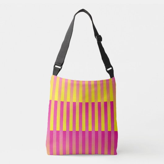Sac Ajustable Motif rayé orange jaune rose (Devant)