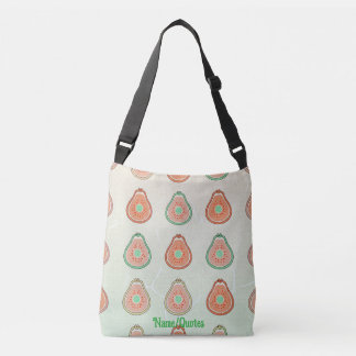 Sac Ajustable Motif Rétro Avocat – Pêche et Vert Menthe