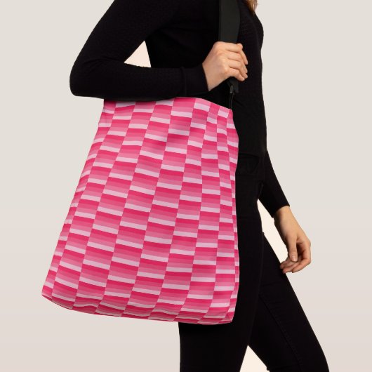 Sac Ajustable Motif rouge rose rayé (De près)