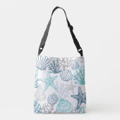 Sac Ajustable Motif Seashell Starfish Bleu Et Turquoise (Dos)