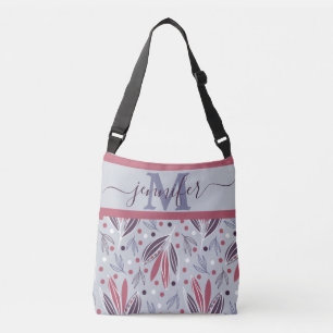 Sac Ajustable Motif tendance Monogrammé Red Grey Botanical