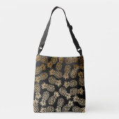 Sac Ajustable motif tropical d'ananas d'or élégant de faux (Dos)