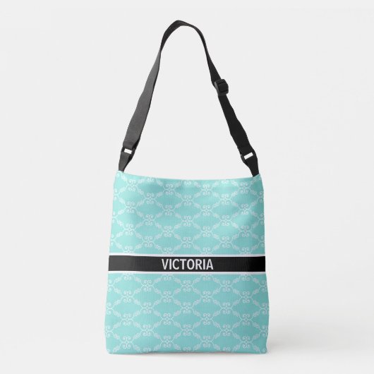 Sac Ajustable Motif vectoriel pivotant élégant sur turquoise (Dos)