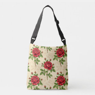 Sac Ajustable Motif vintage de rose rouge