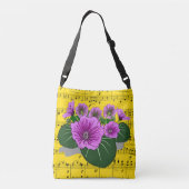 Sac Ajustable Musique de feuille jaune Floral violet (Dos)