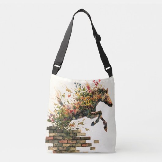 Sac Ajustable Nature Botanique Cheval Floral Jumping (Devant)