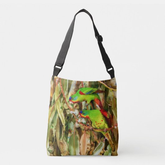 Sac Ajustable Nature tropicale Parrots Oiseaux verts (Devant)