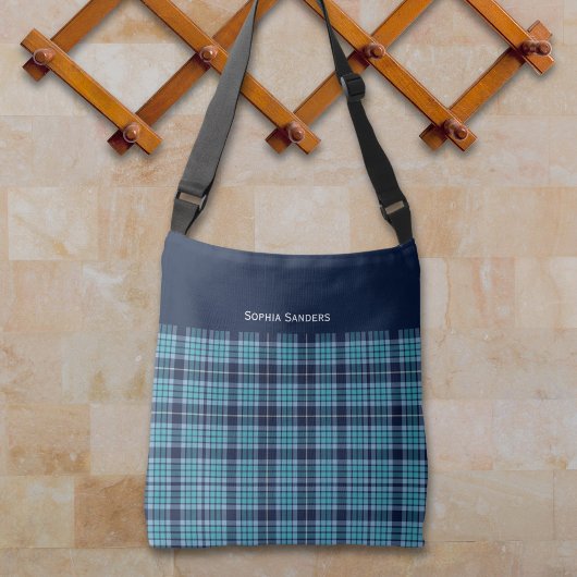 Sac Ajustable Navy Blue Scottish Tartan Pattern