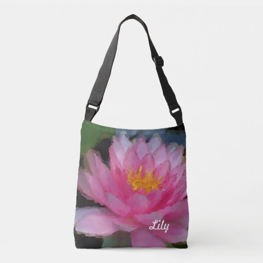 Sac Ajustable Nénuphar rose personnalisé de fleur de Lotus (Devant)