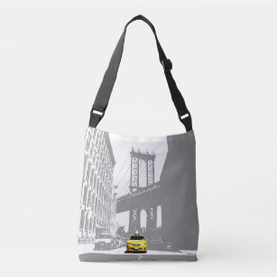 Sac Ajustable New York City Nyc Taxi jaune Brooklyn Bridge Grey