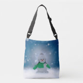 Sac Ajustable Noël bonhomme de neige SlipperyJoe foulard vert m (Devant)