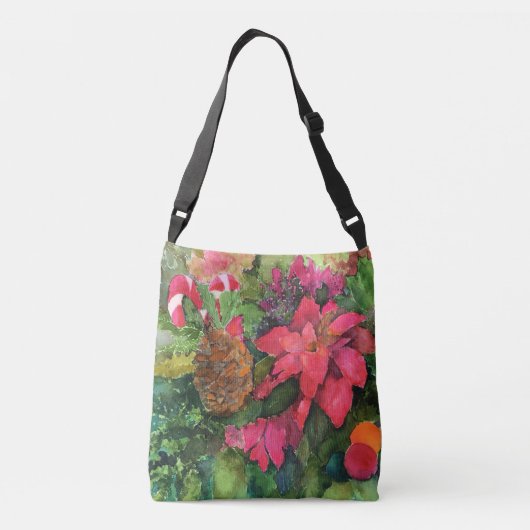 Sac Ajustable Noel Poinsettia peinture aquarelle originale (Dos)