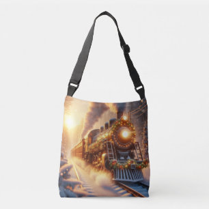 Sac Ajustable Noël Train de vacances vintage Hiver enneigé