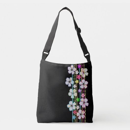 Sac Ajustable Noir aux fleurs (Devant)