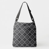Sac Ajustable Noir Blanc Gris Diamant Géométrique (Devant)