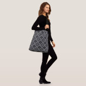 Sac Ajustable Noir Blanc Gris Diamant Géométrique (Sur le modèle)