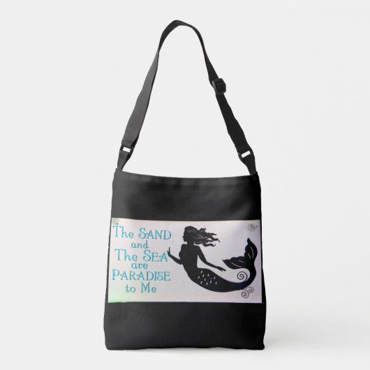 Sac Ajustable noir de sable et de mer de sirène (Dos)