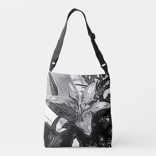 Sac Ajustable noir et blanc abstrait formes modernes (Dos)