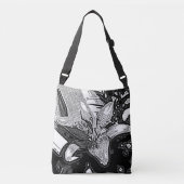 Sac Ajustable noir et blanc abstrait formes modernes (Devant)