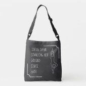 Sac Ajustable Noir et blanc Funny Yoga Pose Outline Chalkboard (Dos)