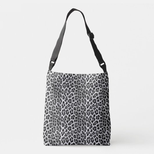 Sac Ajustable Noir et blanc monochrome, léopard motif (Dos)
