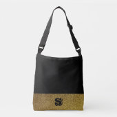 Sac Ajustable Noir et or monogrammes (Devant)