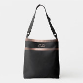 Sac Ajustable Noir rose or monogramme initiales élégant (Dos)