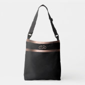 Sac Ajustable Noir rose or monogramme initiales élégant (Devant)