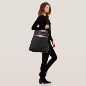 Sac Ajustable Noir rose or monogramme simple élégant (Sur le modèle)