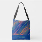 Sac Ajustable Nom bleu élégant coloré ondulé (Devant)