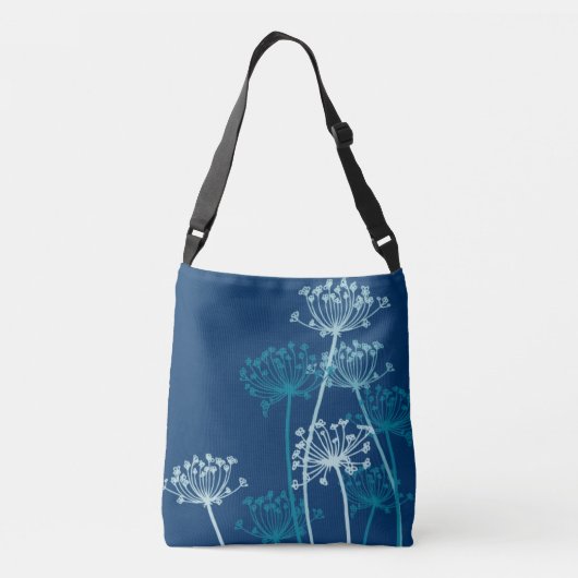 Sac Ajustable Nom de cervil de fleur turquoise graphique (Dos)