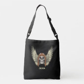Sac Ajustable Nom de squelette gothique avec casque d'aviateur e (Dos)