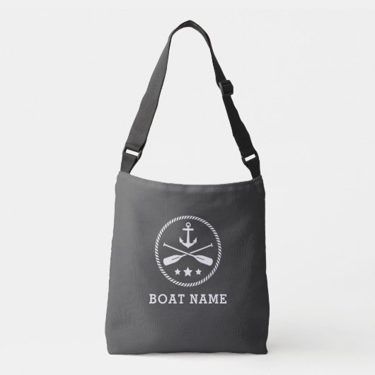 Sac Ajustable Nom du bateau Ancre nautique Oars corde Stars Gris (Devant)
