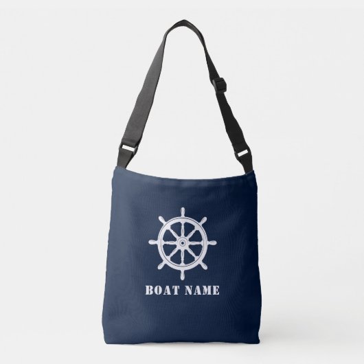 Sac Ajustable Nom du bateau Navires nautiques Roue Helm Deep Blu (Devant)