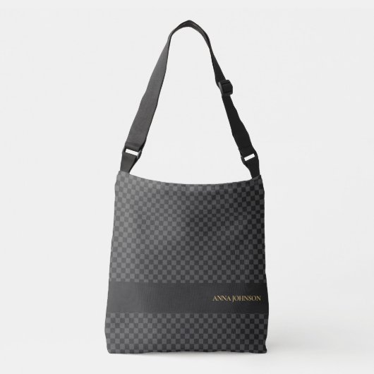 Sac Ajustable Nom personnalisé À damiers Motif (Devant)