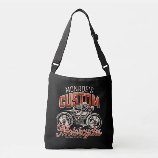 Sac Ajustable Nom personnalisé Skeleton Motorcycle Boutique (Devant)