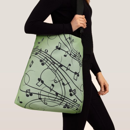 Sac Ajustable Notes de fantaisie Design de musique verte (De près)