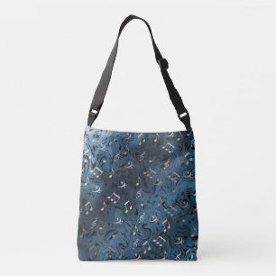 Sac Ajustable notes de musique argentées élégantes en bleu